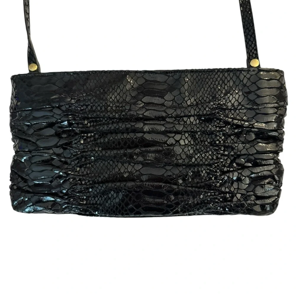 Michael Kors Black Snake Embossed Shoulder Bag